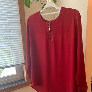 Red long sleeve blouse